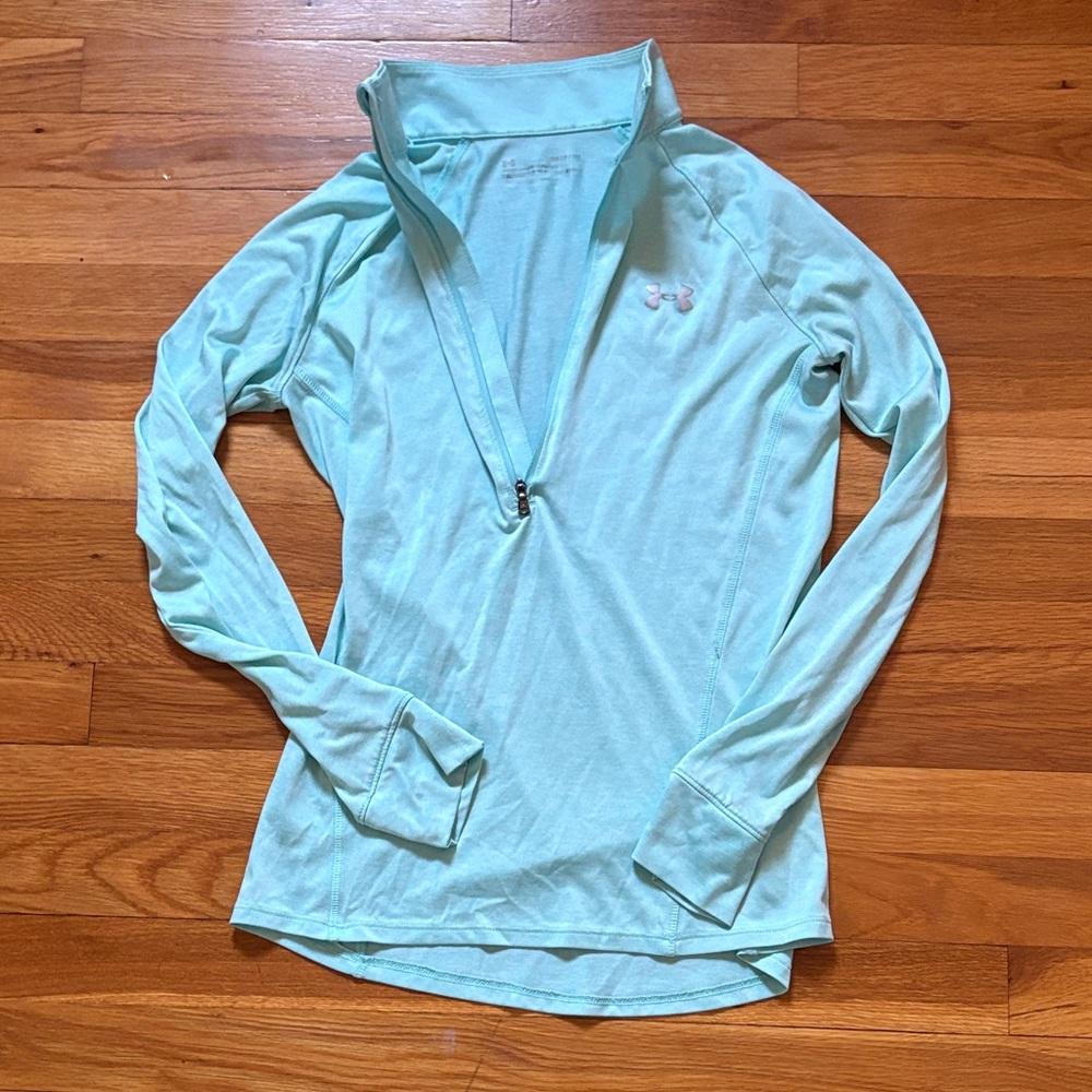 Under Armour Women's Aqua Quarter-Zip Long Sleeve Pullover